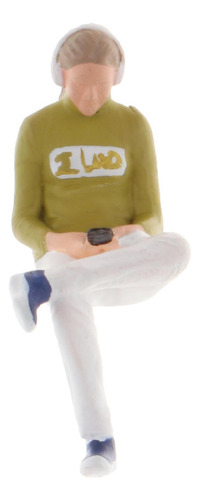 1:64 Escala Modelo Personagens Posição Sentada Verde
