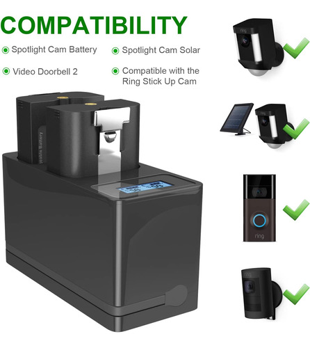 Rechargeable Battery With Charging Station Compatible Ring V