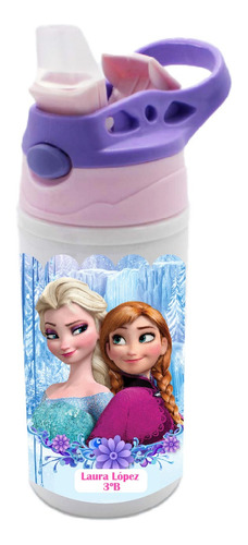 Botella Agua Colegio Frozen Elsa Ana Personalizada Niñas 