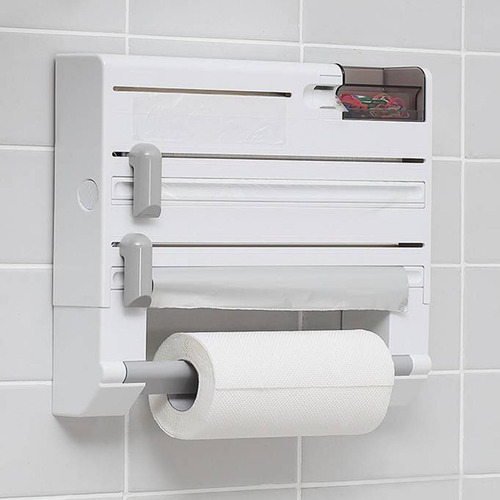 6 En 1 Multipurpose Kitchen Wall Rack Organizer Dispenser
