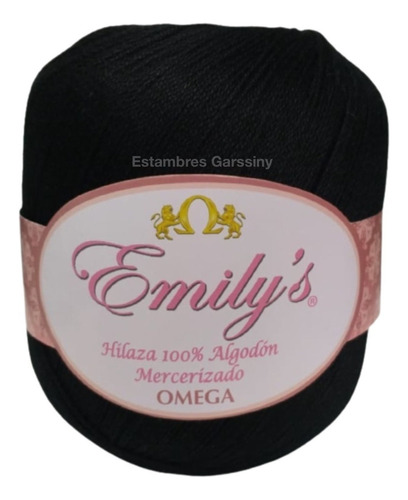 Hilaza Emily's Omega 100% Algodón Bola De 150g Color Negro