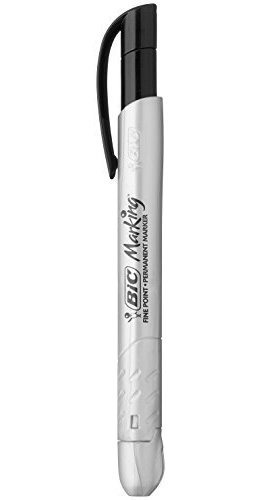 Bic Mark-it Retractable Permanent Marker, Negro, Dozen