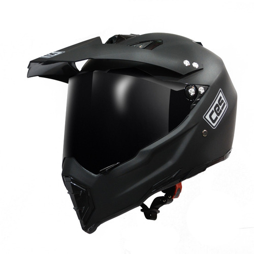 Casco Moto Ces Adventure Cross Ax9 Negro Mate Polarizado