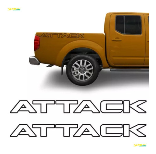 Par De Adesivos Attack Nissan Frontier Modelo Original Preto