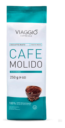 Café Molido | Descafeinado | 250 Grs | Viaggio Espresso
