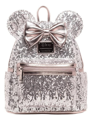 Mochila De Lentejuelas Plateadas Disney Minnie Mouse De L...