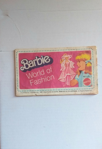 Sg2  Mini Catalogo De Ropa De Barbie Vintage Año 1981.