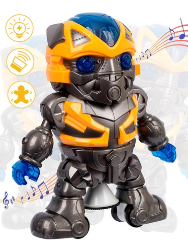 Robot Inteligente Bailarín Música Gira Transformers Bumblebe