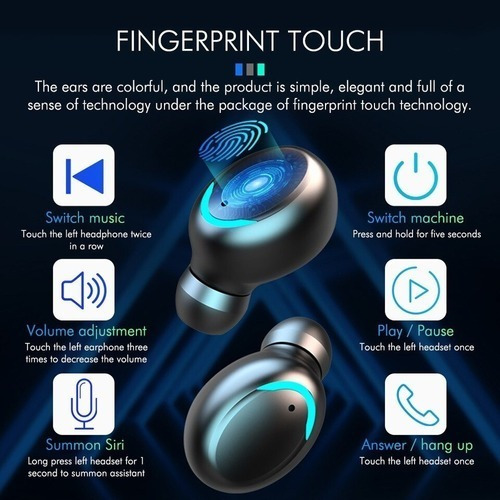 Imagen 6 de 8 de Auriculares Bluetooth Jazak F9 Tactiles + Powerbank 2200mah