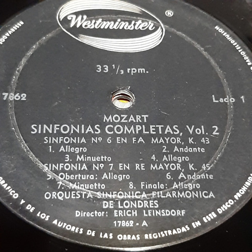 Sin Tapa Disco Leinsdorf Orq Londres Mozart Sinfon Vol 2 Cl0