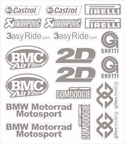Adesivos Patrocinio Moto Compatível Com Bmw Motorsport Cinza Cor Adesivo Emblema Gráfico Bmw Motorrad Cinz