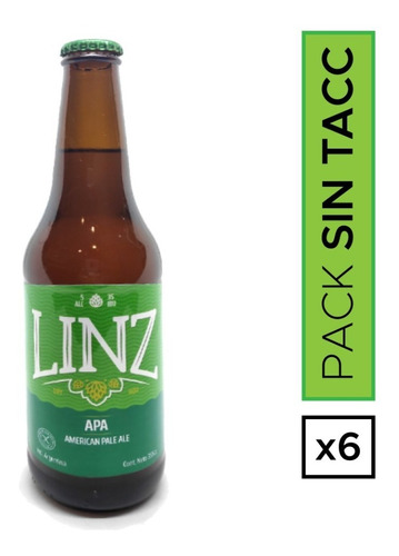 Imagen 1 de 3 de Pack X6 Cerveza Straus Linz Apa X 355 Ml Sin Tacc 