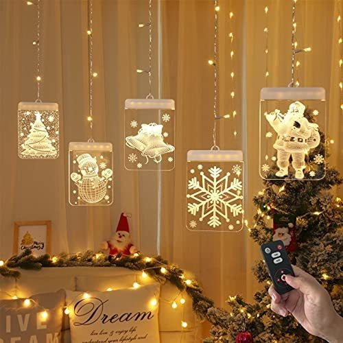 Luces Colgantes Para Ventana De Navidad - 1p2m M