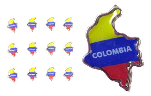 Docena Prendedores Mapa Colombia (tipo Pin)