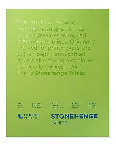 Stonehenge Legion Pad Algodon Deckle Edge Paper 11 X 14 PuLG