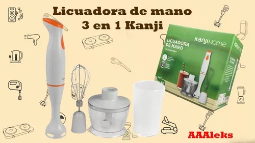 Mixer Licuadora De Mano Kanji 3 En 1 Procesadora Minipimer