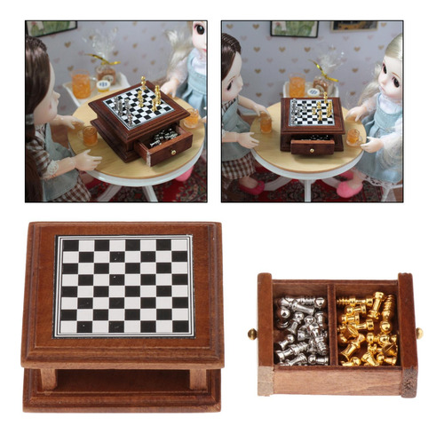 2 :12 Casa De Muñecas Miniatura Tablero De Damas