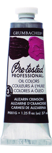 Grumbacher Pintura Al Oleo Preprobada 1.3 Fl Oz Alizarin