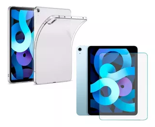 Goma Flexible Transparente + Vidrio Para iPad / Samsung