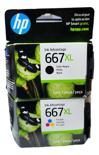 Kit Original Hp 667xl Negro 667xl Tricolor 3ym81al 3ym80al