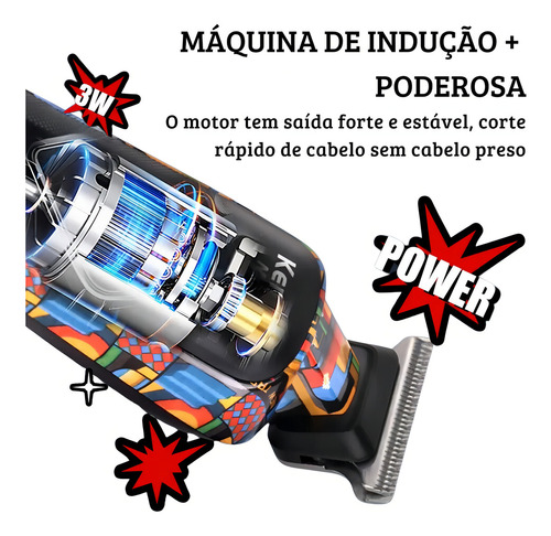 Máquina Kemei Digital Km-max5090 Acabamento Sem Fio Bivolt