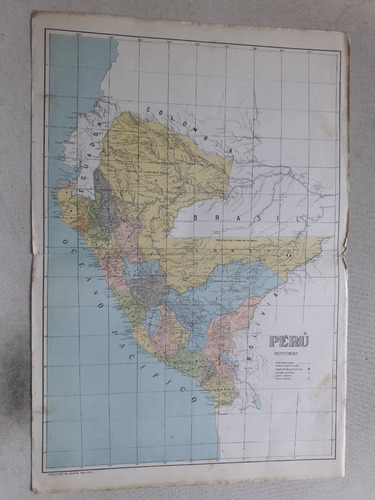 Lamina Coleccion De Mapas Billiken Peru