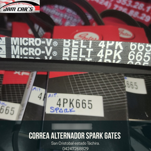 Correa Alternador Spark 4pk665 Gates