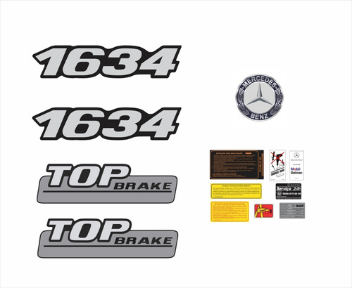 Adesivos Compatível Mercedes Benz 1634 Top Brake Emblema 74