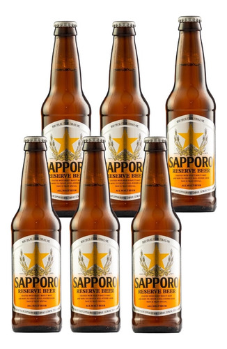 Six Pack Cerveza Sapporo Reserve 355 Ml