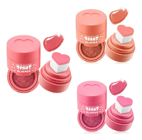 Rubor Blusher En Crema Sello Corazon Maquillaje Donut