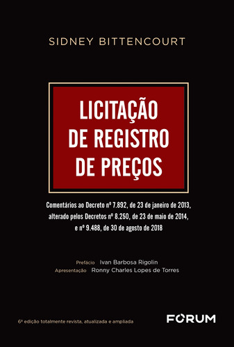 Licitação de Registro de Preços, de Bittencourt, Sidney. Editora Fórum Ltda, capa mole em português, 2021