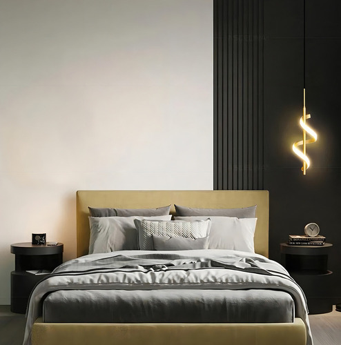 Pendente Led Espiral Dna Moderno Luxo Sala Quarto Cabeceira