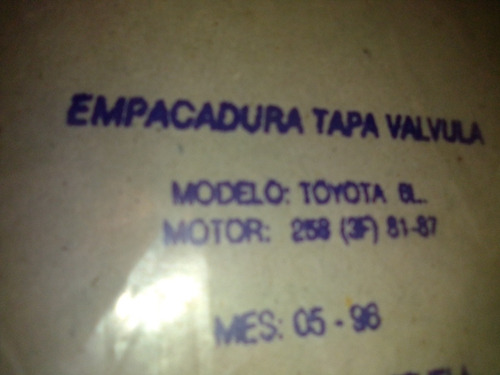 Empacadura Tapa Válvula Vs-30109/toyota 6l- 3f