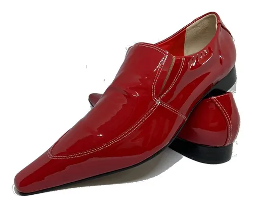 Sapato de hotsell couro vermelho