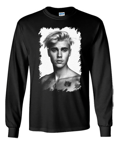 Justin Bieber Playera Manga Larga D07 N0