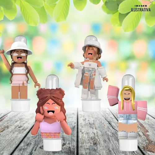 20 Tubetes Personalizado Lembrancinha Roblox Girl Menina