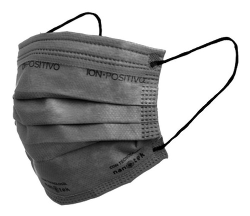 Imagen 1 de 7 de Barbijos Gris Ion Positivo Con Nanopartículas X 15 Unidades