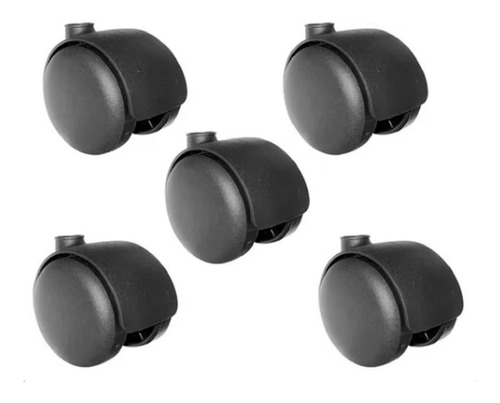 Kit 5 Roda Para Cadeira De Escritório Rodízio Preta 11mm