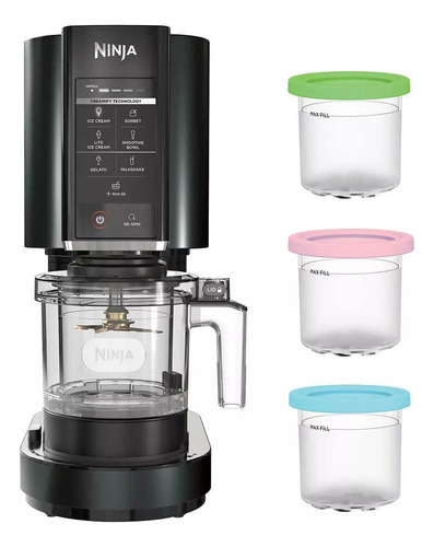 Máquina para hacer helados Ninja Creami con 7 programas, color negro, 110 v