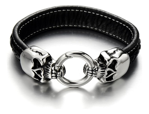 Coolsteelandbeyond Pulsera Con Calavera De Acero Inoxidable 