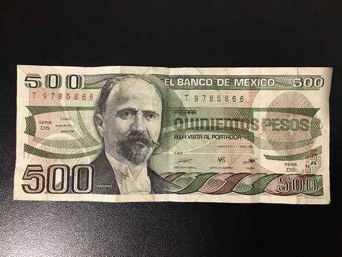 Billete $500 Pesos Mexicanos Año 1984