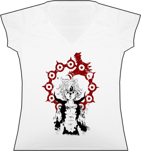 Blusa Siete Pecados Anime Dama Camiseta Bca Urbanoz