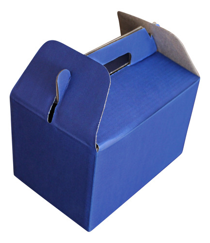 40 Cajas De Cartón Lonchera, Boxlunch De 18x12x11.5 Cm Azul