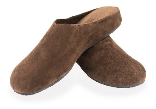 Pantuflas Dama Gamuza Café