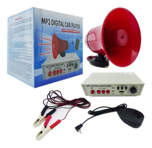 Megáfono Mp3 Para Auto Con Entrada Usb, Grabadora 12-24 Volt