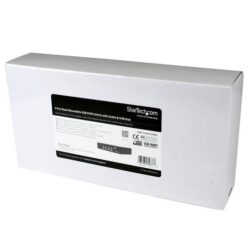 Startech.com 4 Rack Montable Puerto Conmutador Kvm Usb Con A