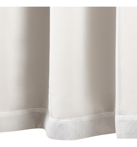 Cortina Blackout Com Voil 4,00x2,50 Off White Quarto Sala