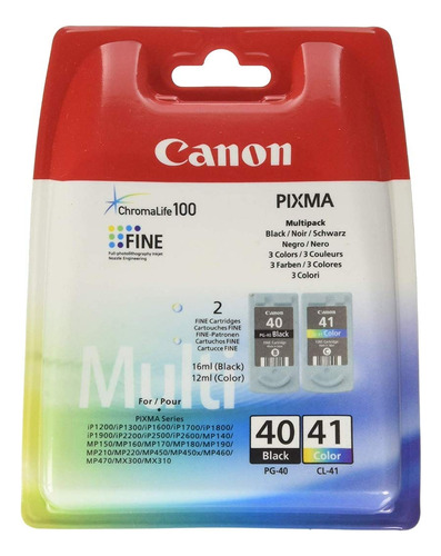 Canon Juego De Cartuchos De Tinta Pg-40 Y Cl-41 Nuevo