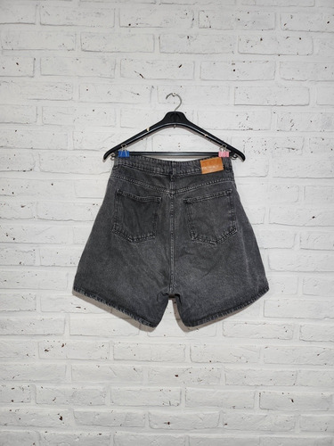 Imagen 2 de 3 de Short De Jean Negro Marca Ask
