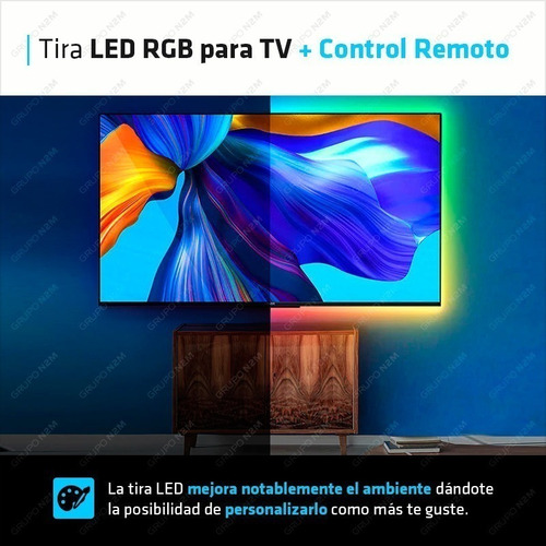 Tira Luces Led Rgb 5050 Usb 2mts Decoracion Tv Gamer Pc